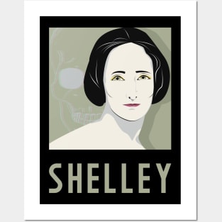 SHELLEY - Queen of Science Fiction Mary Shelly portrait in 80's retro pop art style Posters and Art